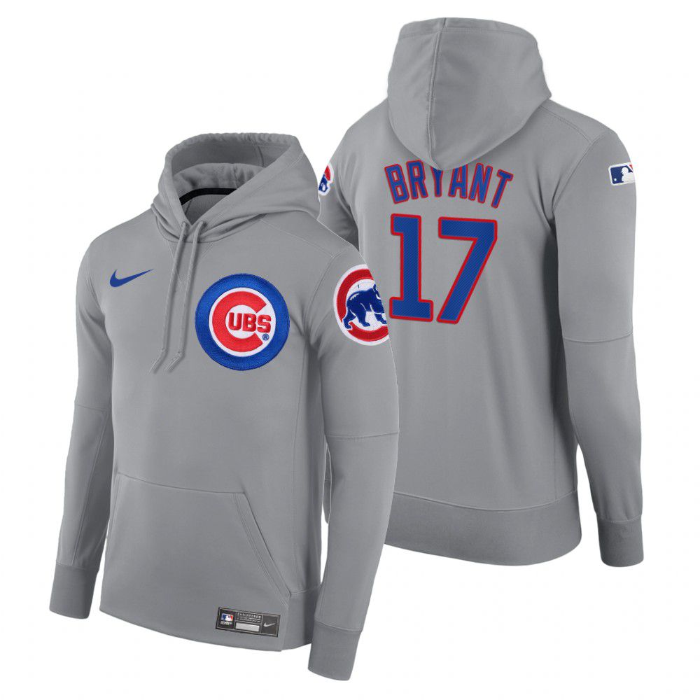 Men Chicago Cubs #17 Bryant gray road hoodie 2021 MLB Nike Jerseys->cincinnati reds->MLB Jersey